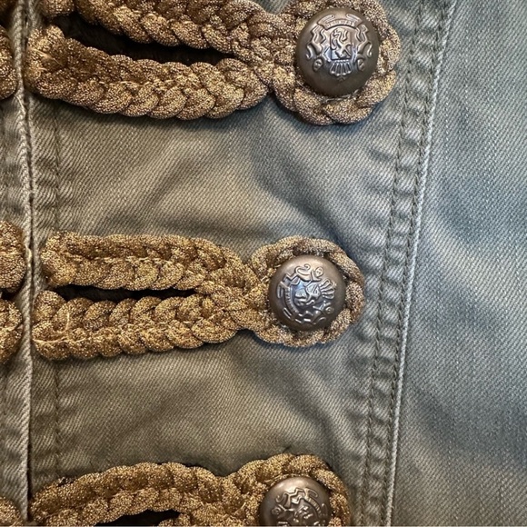 *NWT* FREE PEOPLE Passenger Jacket in Olive Green/Gold Rope/Black Velvet — S - Picture 10 of 13